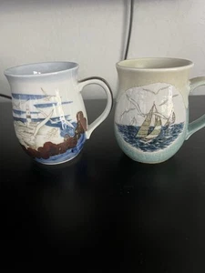 Vintage Otagiri Coffee/Tea Mug/Cup Seagulls Island Lighthouse Ocean Nautical set - Picture 1 of 6