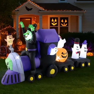 Hivvago Espeluznante Tren de Halloween Inflable 8.2FT con Bruja y 4 Fantasmas3 - Imagen 1 de 3