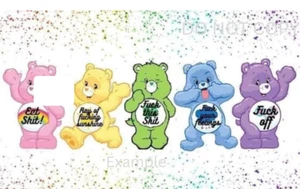 Sarcastic Care Bear Swear Bear Debit / Credit Card Skin Sticker Decal - Picture 1 of 3