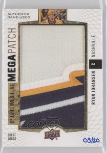 2017-18 Upper Deck Premier Mega Relics Chest Logos /20 Ryan Johansen Jumbo Patch