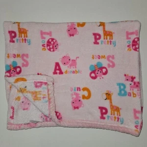 Bon Bebe Różowy Pomarańczowy Niebieski Polar Kocyk dziecięcy Żyrafa Kot Krowa Motyl Biedronka - Zdjęcie 1 z 10