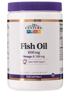 21st Century Fish Oil 1000 mg Omega-3 300 mg, 300 Softgels 740985229217VL - Picture 1 of 1