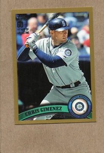 chris gimenez seattle mariners topps gold card 2011 us222 1722/2011