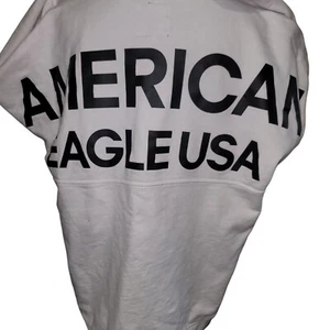 American Eagle Vintage Spellout Sweatshirt Herren X-LARGE weiß/schwarz Logo Streetwear - Bild 1 von 11