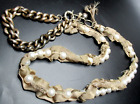 LANVIN PARIS Heavy Glass Pearl Vintage Chain Necklace