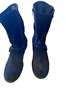 PAUL GREEN MUNCHEN SCHWARZ VELOURSLEDER MOTO BIKER DAMEN STIEFEL GRÖSSE 7,5-8. - Bild 1 von 4