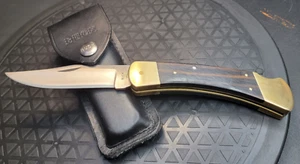 Vintage Buck 110 2 Dot Lockback Folding Knife with Sheath Very Clean! - Picture 1 of 12
