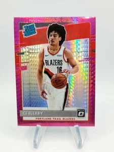 CJ Elleby 2020 - 2021 Optic Rated Rookie RC Hyper Pink Prizm #195 Trail Blazers - Picture 1 of 3