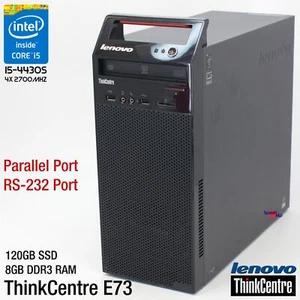 IBM LENOVO THINKCENTRE E73 COMPUTER PC RS-232 PARALELO LPT WINDOWS 10 120GB SSD - Imagen 1 de 5