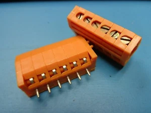(2) 053986 WEIDMULLER 0539860000 6 POLE POSITION TERMINAL BLOCK 5398.6 PCB T/H - Picture 1 of 2