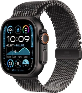 Apple Watch Ultra 2 49 mm - Bracelet en titane noir + boucle milanaise - Medium - Photo 1 sur 6