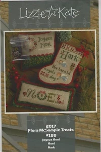 Lizzie Kate flora McSample Treats Three Christmas Cross Stitch Charts + Charms - Picture 1 of 2