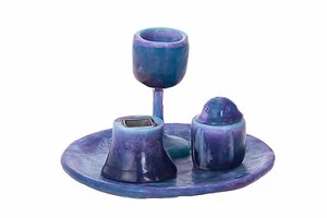 Havdallah Set Resin Blue  - Picture 1 of 1