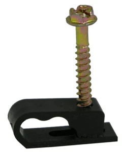 Telecrafter D7BK Dual Coax Flex Clips Fastener Clamp RG6 Wire Black 100 pcs  - Picture 1 of 2