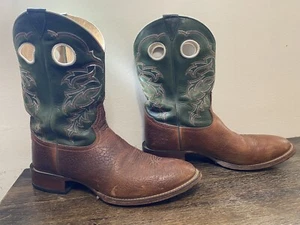 Tony Lama Brown Green Leather Cowboy Western Boots Mens Size 12 Style VM3006 - Picture 1 of 20