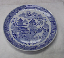 Spode  TWO TEMPLES   from The Willow Patterns Series Blue -White Plate 21cm