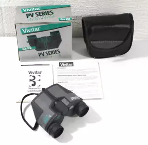 Vintage Vivitar 8x22 PV Series Point of View Binoculars Box Case Strap - Picture 1 of 7