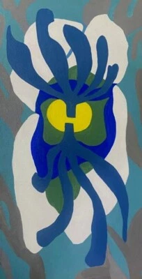 Large Matisse Acrylic Painting Mid Century Modern Art Abstract Art Canvas 24x12 - image 1 of 4