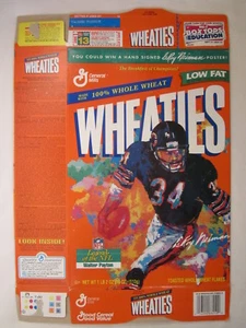 Empty WHEATIES Box 1997 18oz LeRoy Neiman Painting WALTER PAYTON [Z202a7] - Picture 1 of 2