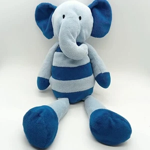 Gorro de felpa de juguete suave de 12" M&S con elefante flexible a rayas azules 04301417 - Imagen 1 de 3