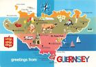 Map Guernsey Channel Islands Postcard (G349)