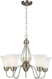 Hampton Bay Kensley Park 5-Light Brushed Nickel Chandelier 1003 308 619 - Picture 1 of 5