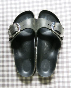 Birkenstock Madrid Big Buckle oiled leather sandals in black EU 36 medium - Picture 1 of 14