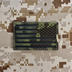 US American Reverse Flag Patch USA Tropic Jungle Multicam IR - Hook & Loop - Picture 1 of 2
