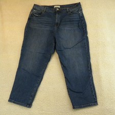 ELOQUII Denim Capri Jeans Womens Size 16 High Rise Cropped Denim Meas 36x24
