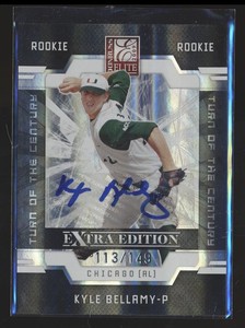 2009 ELITE EXTRA EDITION TURN CENTURY /149 ROOKIE AUTO KYLE BELLAMY WHITE SOX