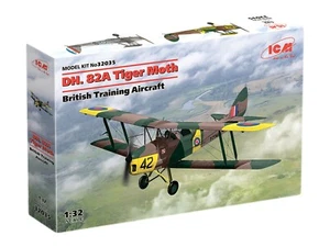 D.H. 82A Tiger Moth British Training Aircraft Plastic model kit 1/32 ICM 32035 - Picture 1 of 15