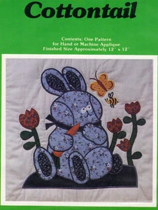 "Cottontail" ©1979 An Applique Pattern from Yours Truly # 3033 Approx 12" x 12" - Picture 1 of 4