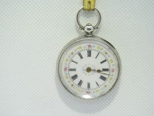 1890/1907 fob pocket watch solid silver fantastic condition and working + a key