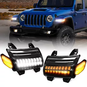 Sequencial LED Fender Lights Turn Signal Running Water DRL Lamps for Jeep JL JLU - Picture 1 of 12