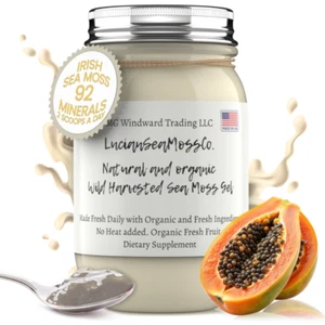 Organic Papaya Infused Sea Moss Gel - Picture 1 of 11