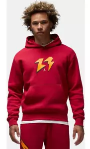 Nike Air Jordan Flight MVP Pullover Hoodie Cardinal Red Men’s Size M FB7021-619 - Picture 1 of 6