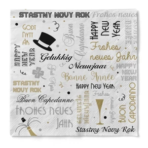 Serviette Bonne Année aus Tissue 33 x 33 cm, 100 Stück - Silvester - Bild 1 von 4