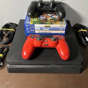 SONY PLAYSTATION 4 PRO 500 GB 4 GAMES 2 DUALSHOCKS TESTED/WORKING SAME DAY SHIP - Picture 1 of 10