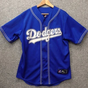 Vintage Los Angeles Dodgers Jersey Mens M Blue MLB Baseball USA Made MAJESTIC - Picture 1 of 11