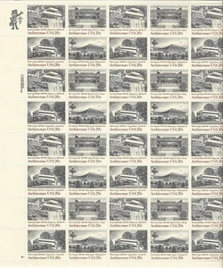 US SCOTT 2019 - 22 PANE OF 40 ARCHITECTURE STAMPS 20 CENT FACE  MNH - Picture 1 of 1