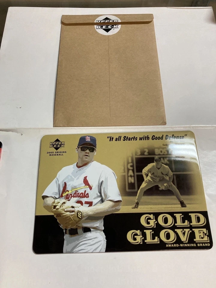 2005 Upperdeck origins placa de estanho luva de ouro Scott Rolen com invólucro - Imagem 1 de 1