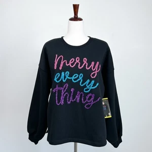 State Of Mine Christmas Tinsel Crewneck Sweatshirt NWT - Picture 1 of 6