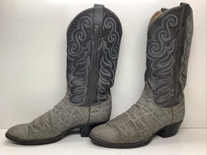 BOTAS VAQUERAS GRIS PIEL DE TORO TONY LAMA DE COLECCIÓN PARA HOMBRE TALLA 8.5 E - Imagen 1 de 10