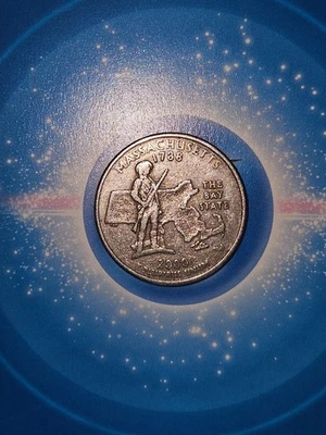 2000-P Massachusetts State Quarter Struck through Error - Image 1 of 4
