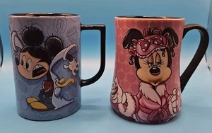 Disney I Hate Mornings Mickey & Minnie Mouse Set 2 Coffee Mugs 20 oz - Picture 1 of 7