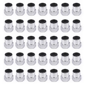 100pcs Chrome Plated Car Wheel Tire Valve Stem Cap Lid Air Dust Cover Protectors - Picture 1 of 7