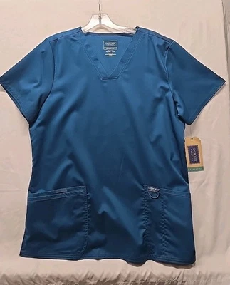 CHEROKEE WORKWEAR Revolution AUTHENTIC SIZE “L”   FRONT 2 POCKETS Teal NWT - Image 1 of 4