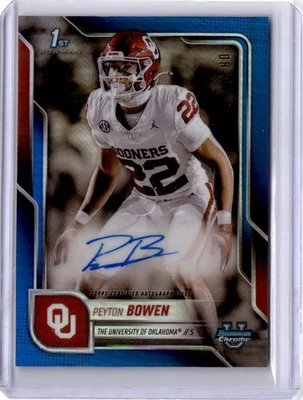 2025 Bowman University Chrome Peyton Bowen Chrome Prospect Auto Blue #/150 - Image 1 of 2