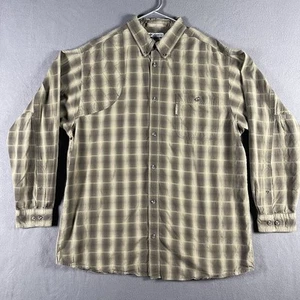 Columbia River Lodge Shirt Mens Large Green Plaid Button Up Outdoors Fishing - Picture 1 of 6