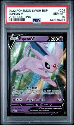 2022 Pokemon PSA 10 SWSH201 #201 Espeon V Black Star Promo Card, Sword & Shield - Image 1 of 2